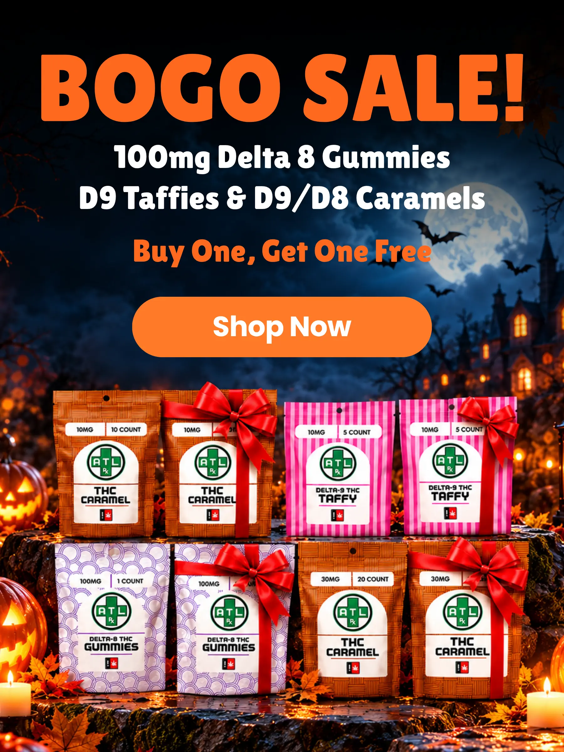 BOGO 100mg Gummies + Caramels + Taffy's