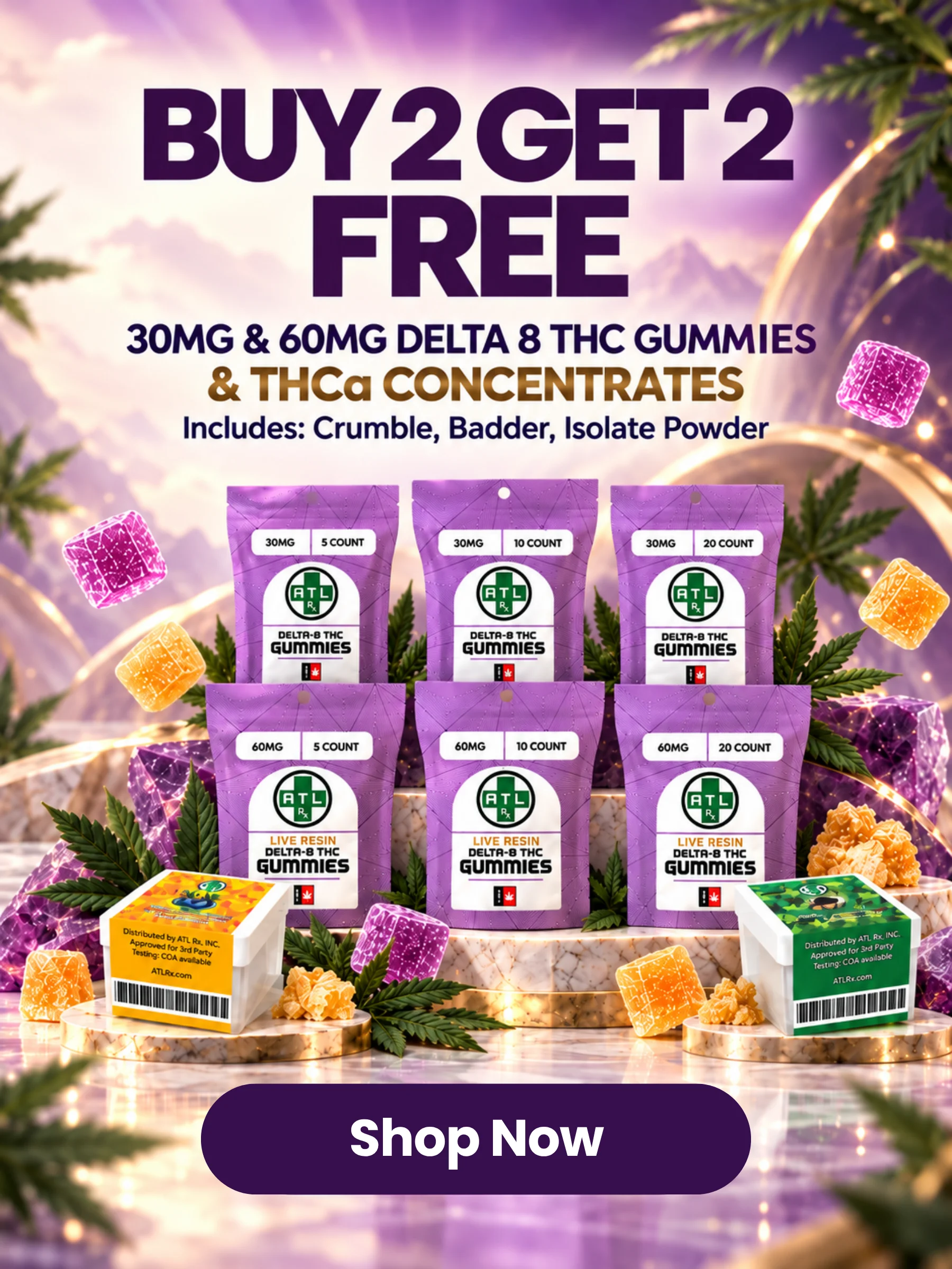 B2G2 Free 30mg and 60mg D8 Gummies