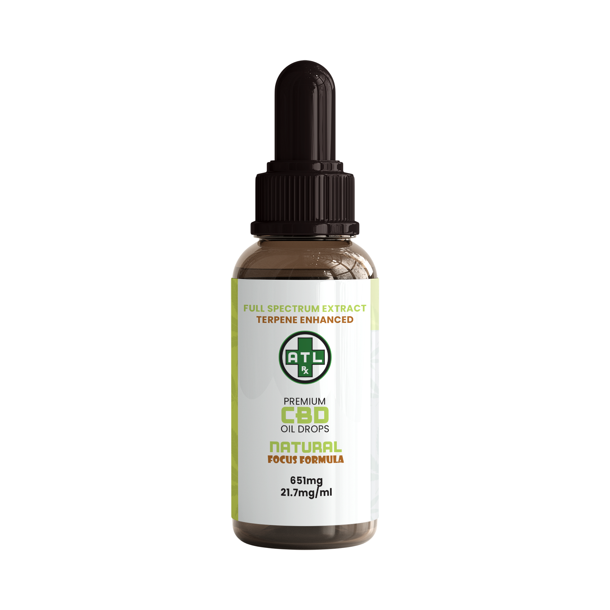 ATLRx Natural Focus Formula CBD Oil Drops 651mg -- Lab Results