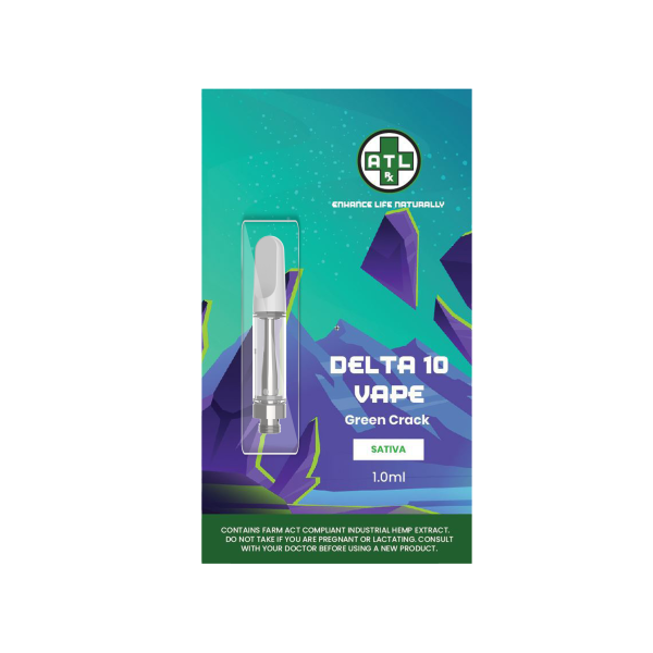 ATLRx Green Crack Sativa Delta 10 Cartridge 1ml